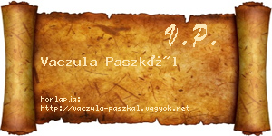 Vaczula Paszkál névjegykártya